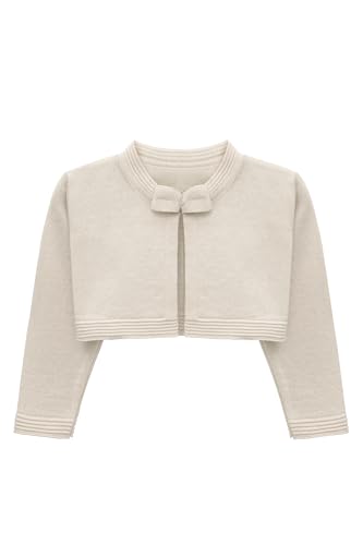 Lilax Baby Mädchen Strick Langarm Pullover Bowknot Verschluss Bolero Cardigan, beige, 92 von Lilax