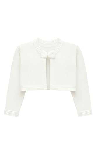 Lilax Baby Mädchen Strick Langarm Pullover Bowknot Verschluss Bolero Cardigan, cremefarben, 92 von Lilax