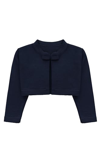 Lilax Baby Mädchen Strick Langarm Pullover Bowknot Verschluss Bolero Cardigan, navy, 74 von Lilax
