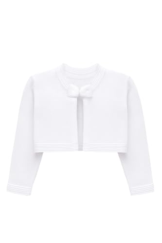 Lilax Baby Mädchen Strick Langarm Pullover Bowknot Verschluss Bolero Cardigan, weiß, 74 von Lilax