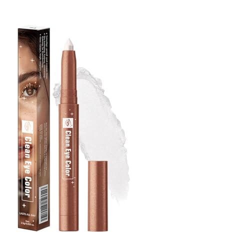 1 Stück Twilight Lidschatten Stift Eyeliner, wasserfester Creme Lidschattenstift, Highlighter Stick für Augen Make-up, weißer Eyeliner Primer, 01 Weiß von Lilbitty