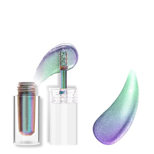 Lilbitty Glitzer Flüssig Lidschatten Chamäleon Metallisch Lidschatten Mehrfarbig Wandelnd Langanhaltend Multichrome Holographischer Augen Topper Glitzer, Aurora von Lilbitty