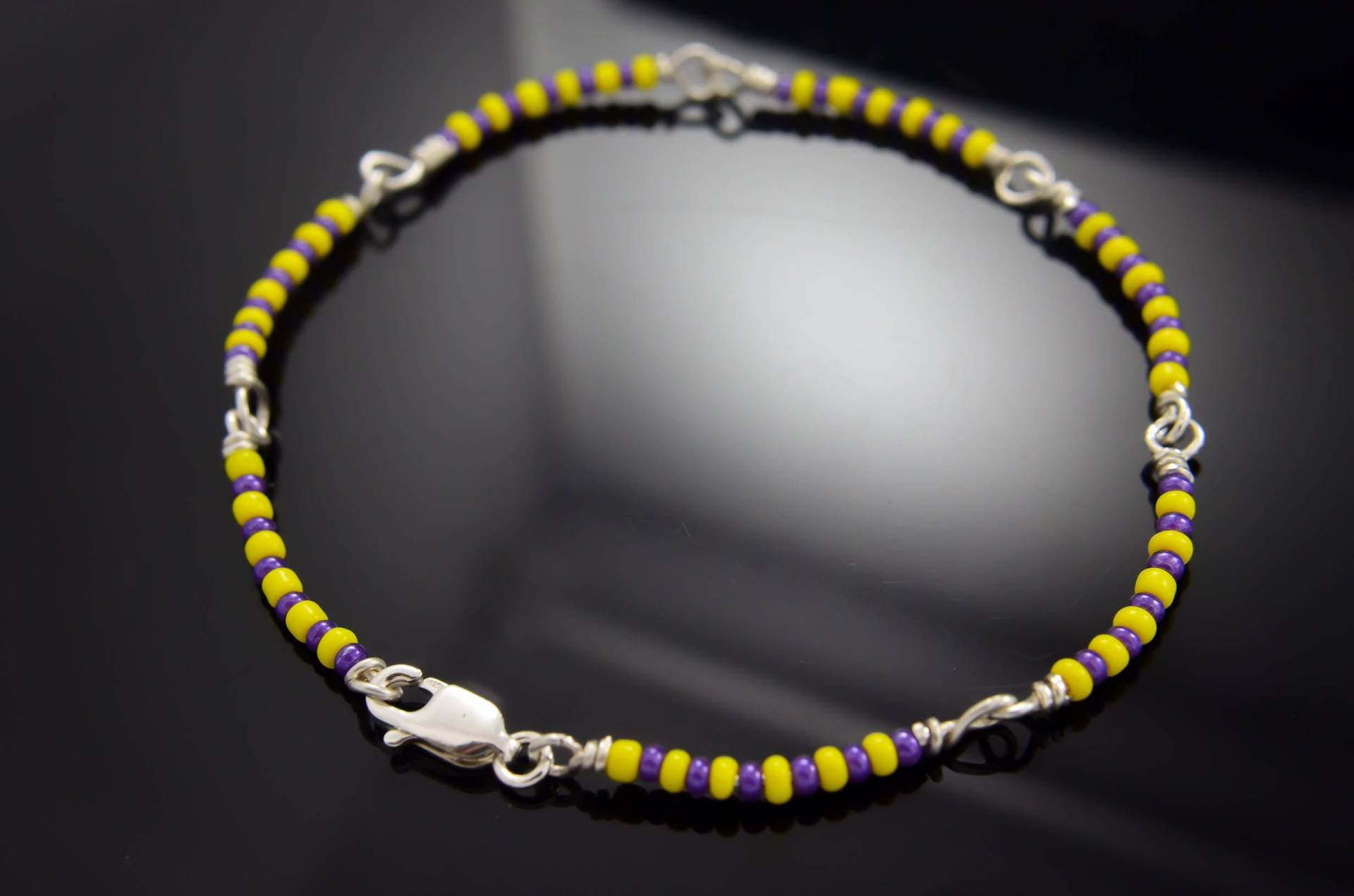 St. Lazarus Lila Gelb Armband .925 Sterlingsilber Pulcera Plata San Lazaro Religiöse Handgefertigte Perlen St. Lazarus Lila Gelb Armband .925 Sterlingsilber Pulcera Plata San Lazaro Religiöse Handgefertigte Perlen von LildreamStore