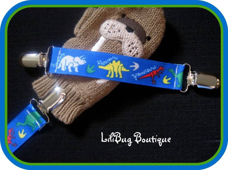 Lilibug Dinosaurier Mitten Clip Set - Legt Handschuhe Zu Beschichten von LiliBugBoutique