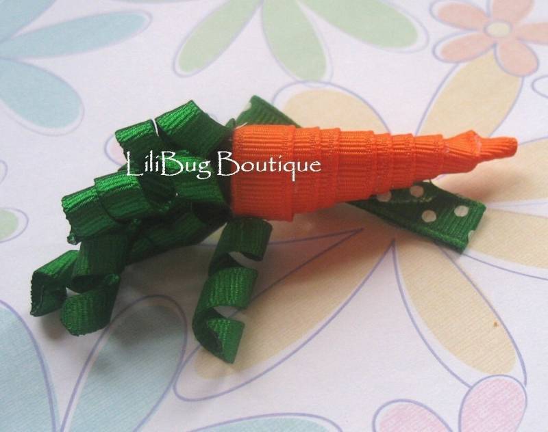Lilibug Easter Carrot Hair Clip von LiliBugBoutique