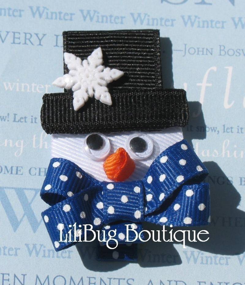 Lilibug Frostigen Winter Schneemann Haar Clip von LiliBugBoutique