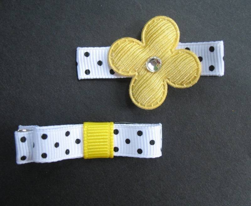 Lilibug Gelb Und Schwarz Dot Clippie Set von LiliBugBoutique