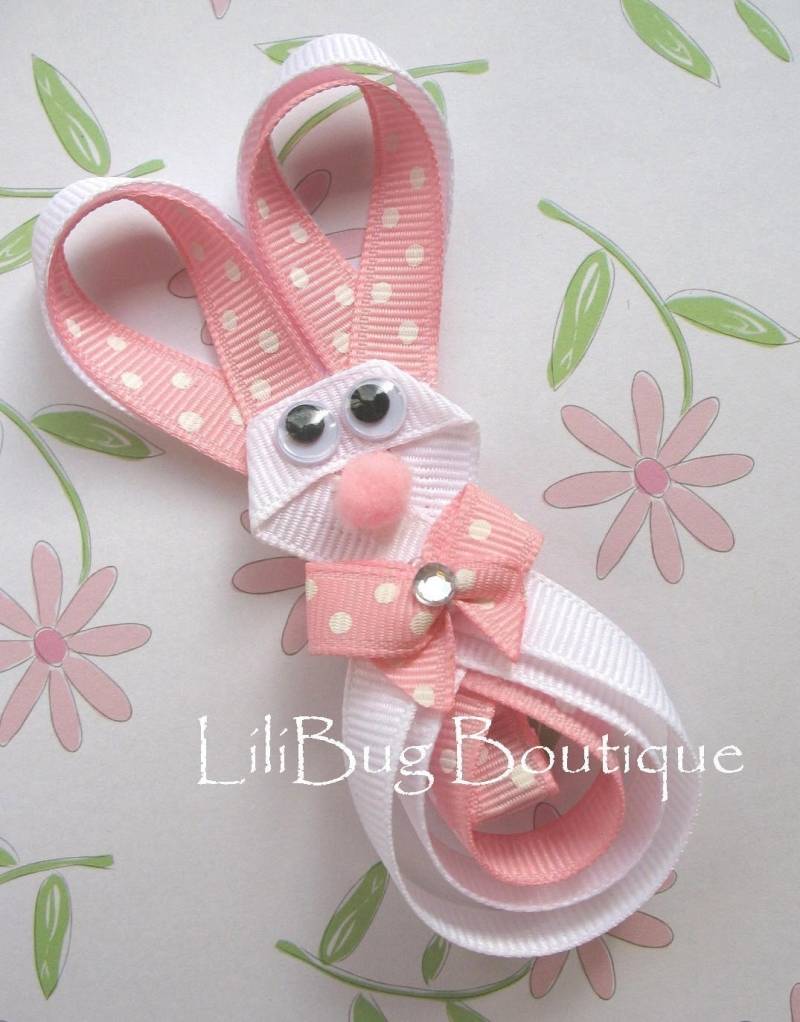 Lilibug Hopp Easter Bunny Haarspange Mit Swarvoski Crystal von LiliBugBoutique