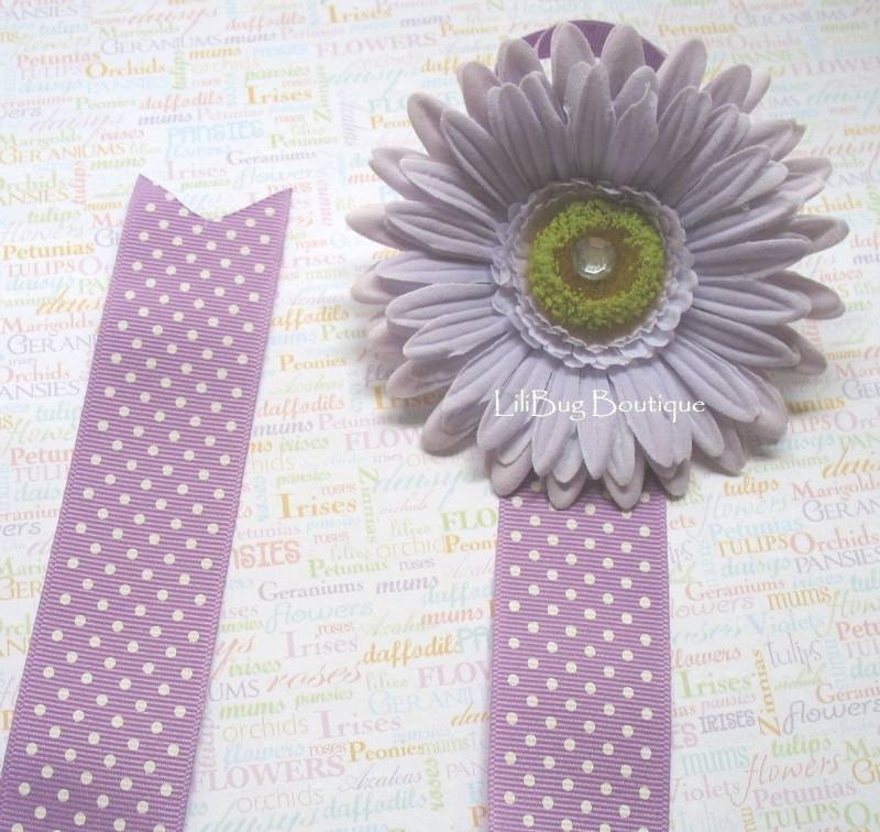 Lilibug Lila Gerber Daisy Hair Bow Clip Halter Veranstalter von LiliBugBoutique