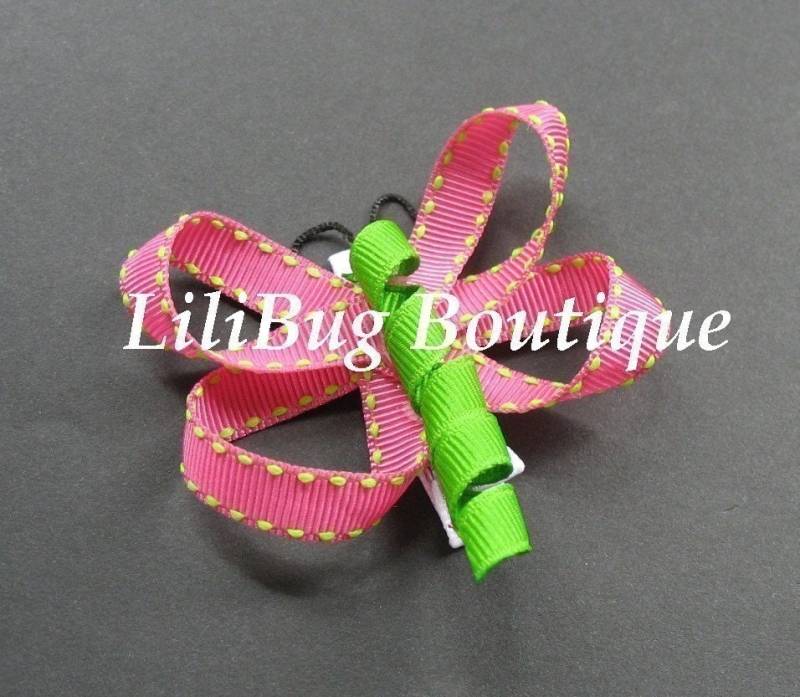 Lilibug Pink Dragonfly Haarspange von LiliBugBoutique