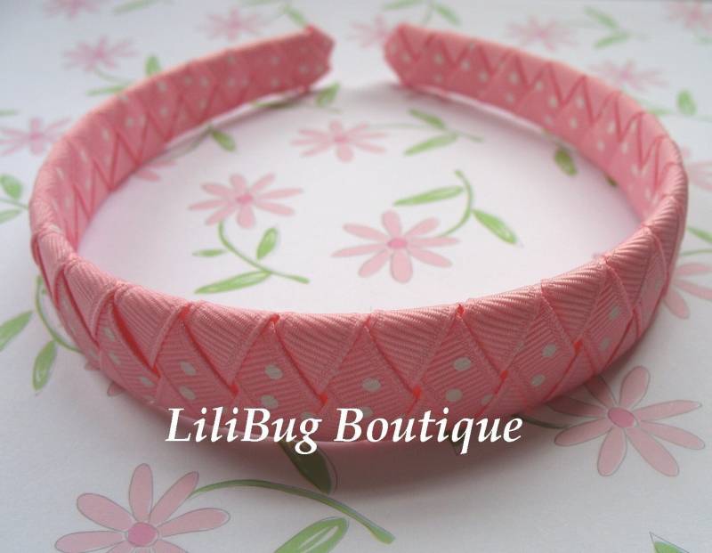 Lilibug Pretty in Pink Gewebt Stirnband von LiliBugBoutique