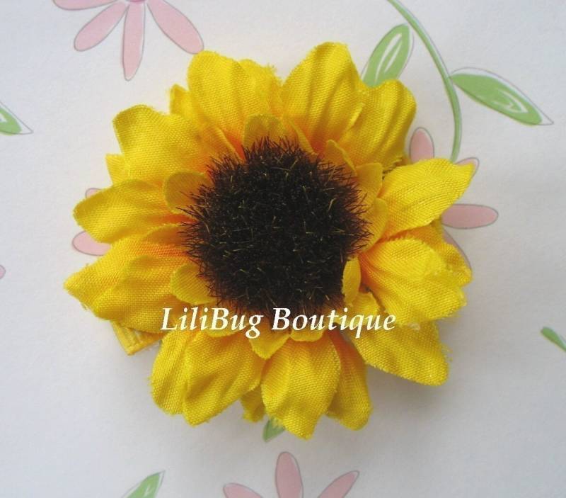 Lilibug Sommer Sonnenblume Haarspange von LiliBugBoutique