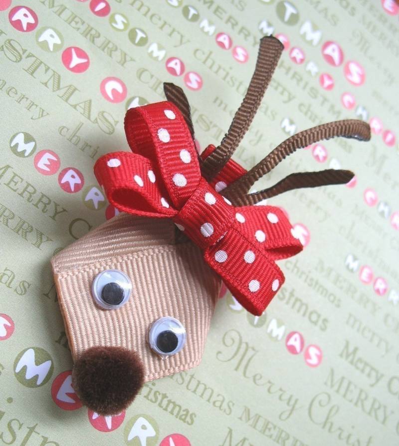 Lilibug Winter Christmas Holiday Rentier-Haarspange von LiliBugBoutique