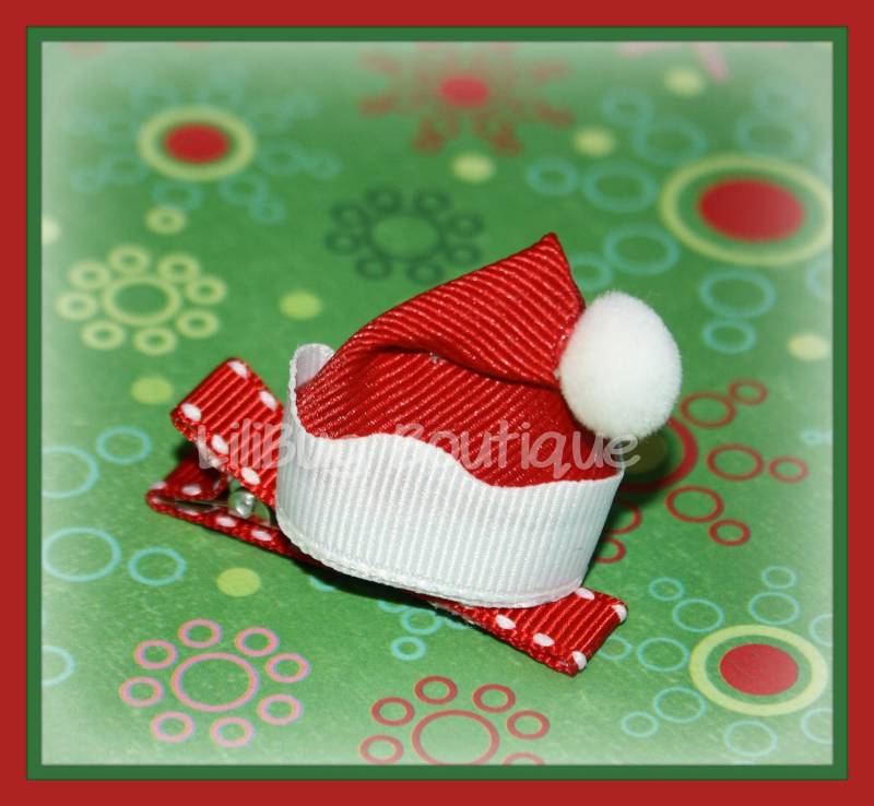 Süße 3D Weihnachtsmütze Haarspange - Toll Für Weihnachtsfotos von LiliBugBoutique