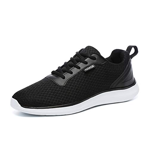 LiliChan Atmungsaktive Herren Mesh Athletic Tennisschuhe Lässige Bequeme Turnschuhe Leichte Athletische Laufschuhe (44 EU, Schwarz) von Lilychan