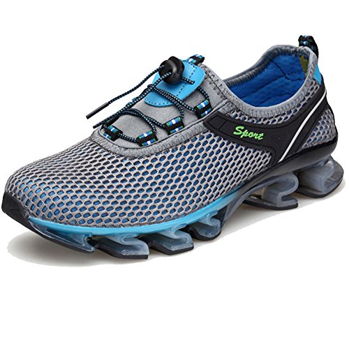 LiliChan Herren Wasser Schuhe Schnell trocknend Leicht Breathable Springblade Mesh Running Athletic Schuhe,Grau,42 von Lilychan