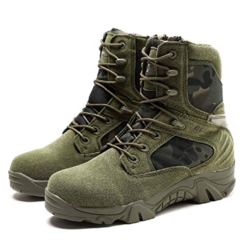 LiliChan Männer Taktische Stiefel Delta Side Einsatzstiefel Wasserdicht Boots Military Schuhe (46 EU, Grün) von Lilychan