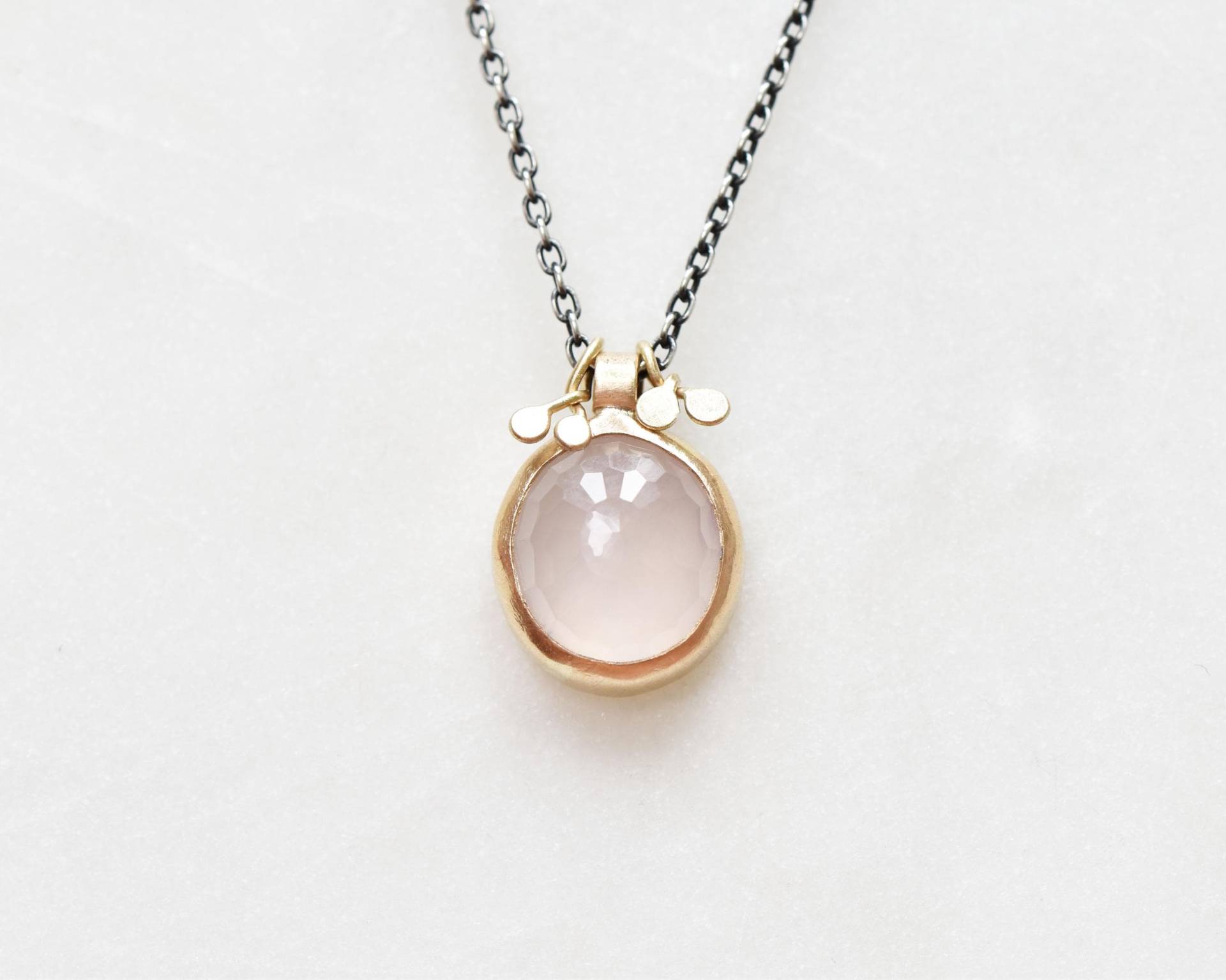 Rosenquarz-Samenanhänger, 14K Gold & Sterling Silber von LilianGinebra