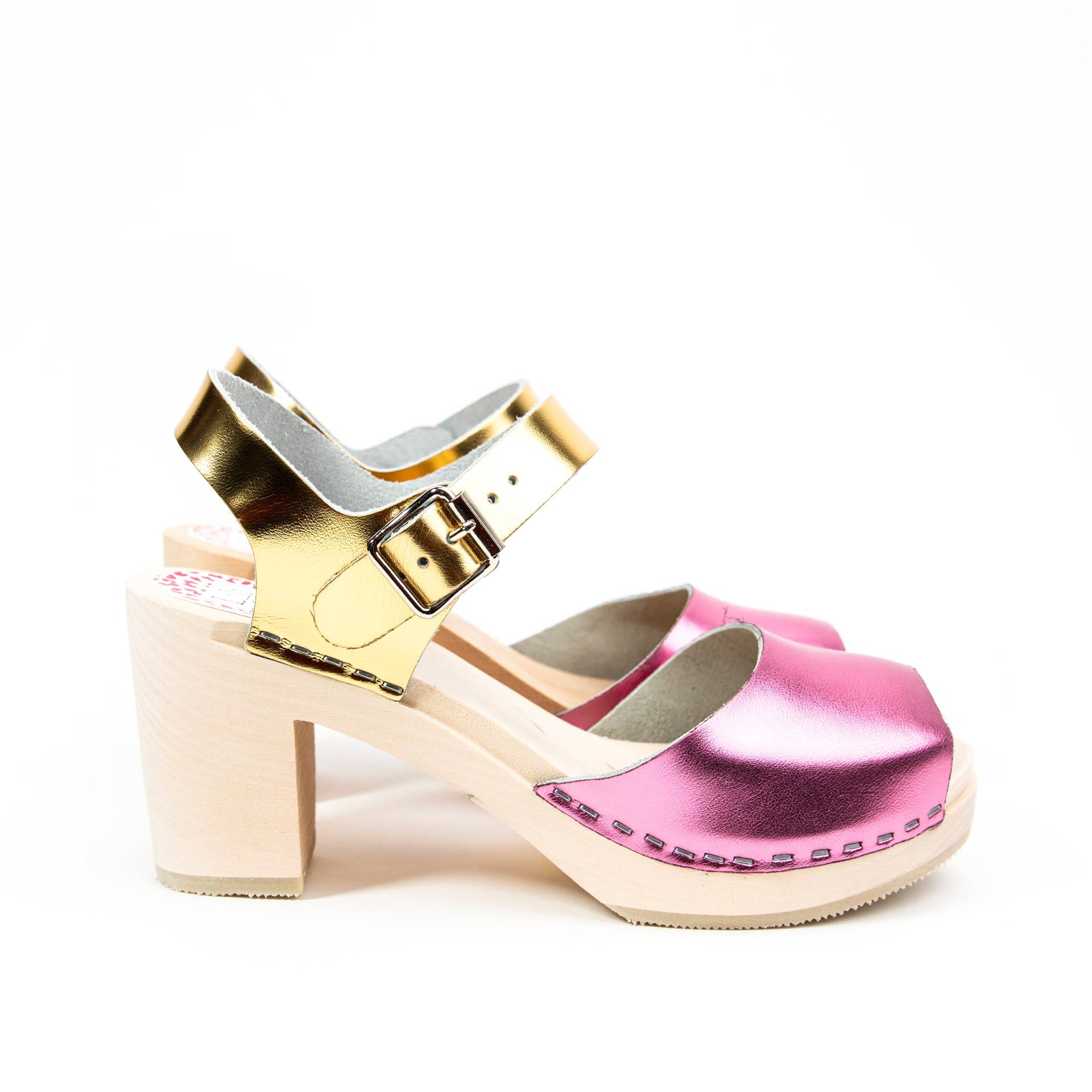 Visby Metallic Rosa Gold Clog Sandale Visby Metallic Rosa Gold Clog Sandale von LiliandLalaStockholm
