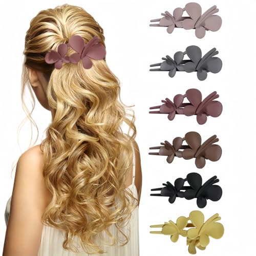 Lilibeila Schmetterlings-Haarspangen, matt, Entenschnabel-Haarnadeln, große Entenschnabel-Haarspange für dickes Haar, täglicher Haarschmuck für Damen und Mädchen, 6 Stück Lilibeila Schmetterlings-Haarspangen, matt, Entenschnabel-Haarnadeln, große Entenschnabel-Haarspange für dickes Haar, täglicher Haarschmuck für Damen und Mädchen, 6 Stück von Lilibeila