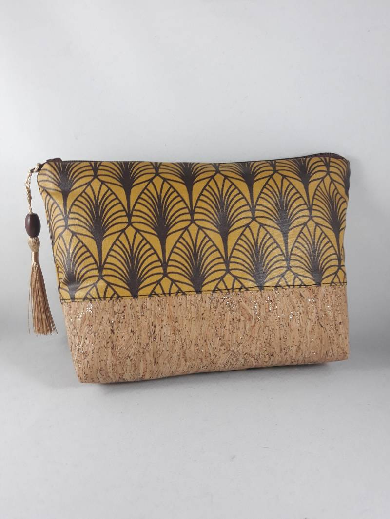 Porte-Chéquier "Ethnique Rouge Et Or" En Coton Enduit Similicuir von LiliboyCreations
