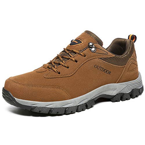 Lilichan Herren Casual Anti-Rutsch-Wanderschuhe Wasserdicht Leichte Atmungsaktive Arbeit Trekking-Schuhe (39 EU, Braun) von Lilychan