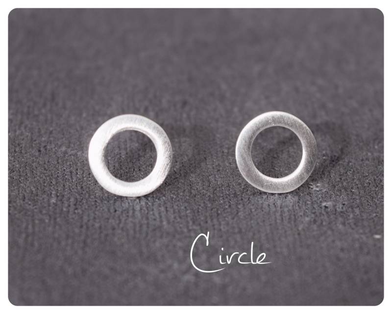 Circle | Ohrstecker 925 Sterling Silber Kreis| Ohrschmuck Punkt Ohrringe Silber Trend Für Frauen Offener Kreis von Lilienglueck
