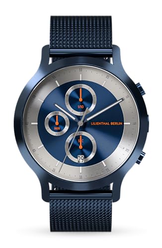 Lilienthal Berlin Chronograph LP Black Cyan in schwarz – Herrenuhr am schwarzen Leder-Armband aus 316L Chirurgenstahl mit einem Quarzuhrwerk & saphirgehärtetem Mineralglas – 42,5 mm Lilienthal Berlin Chronograph LP Black Cyan in schwarz – Herrenuhr am schwarzen Leder-Armband aus 316L Chirurgenstahl mit einem Quarzuhrwerk & saphirgehärtetem Mineralglas – 42,5 mm von Lilienthal