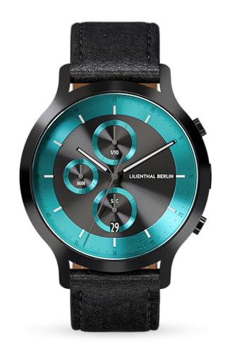 Lilienthal Berlin Chronograph LP Dark Silver White in dunkelgrau – Herrenuhr am grauen Edelstahl-Armband aus 316L Chirurgenstahl mit einem Quarzuhrwerk & saphirgehärtetem Mineralglas – 42,5 mm von Lilienthal