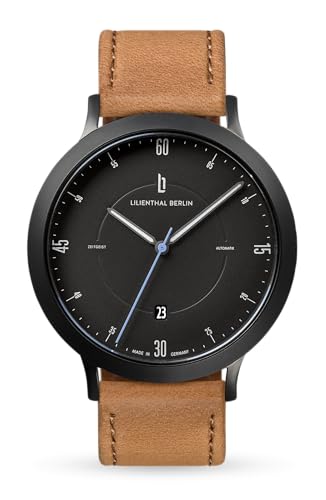 Lilienthal Berlin Zeitgeist Automatik Uhr All Black – hochwertige Herrenuhr am hellbraunen Lederarmband aus Chirurgenstahl mit einem Automatikwerk & Saphirglas – 42,5 mm Lilienthal Berlin Zeitgeist Automatik Uhr All Black – hochwertige Herrenuhr am hellbraunen Lederarmband aus Chirurgenstahl mit einem Automatikwerk & Saphirglas – 42,5 mm von Lilienthal