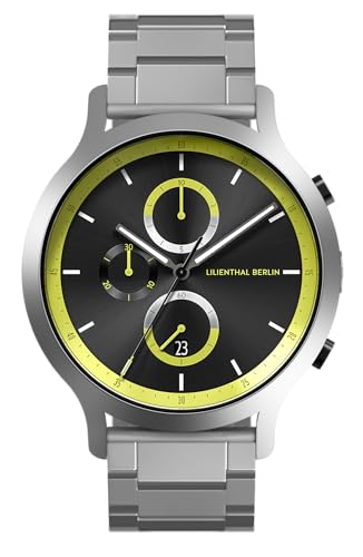 Lilienthal Berlin Chronograph Remix II in anthrazit – Herrenuhr am silbernen Stahlarmband aus Chirurgenstahl mit einem Quarzuhrwerk & saphirgehärtetem Mineralglas – 42,5 mm von Lilienthal