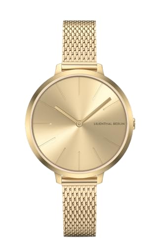 Lilienthal Berlin Damenuhr Rosalux in Gold - Armbanduhr am goldenen Mesh-Armband - aus Chirurgenstahl mit einem Quarzuhrwerk & saphirbeschichtetem Glas - 30 mm von Lilienthal