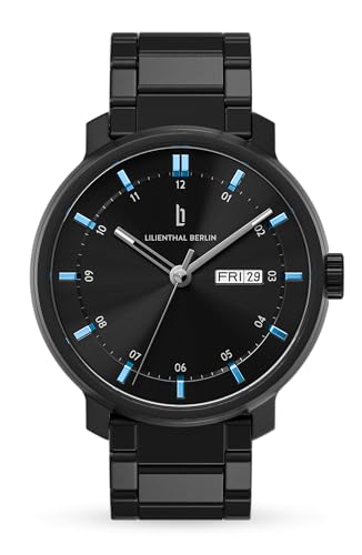 Lilienthal Berlin Neolux Day Date Automatik Uhr Black Blue – hochwertige Herrenuhr am schwarz mattem Edelstahl-Armband aus Chirurgenstahl mit Automatikwerk & saphirgehärtetem Mineralglas – 42mm Lilienthal Berlin Neolux Day Date Automatik Uhr Black Blue – hochwertige Herrenuhr am schwarz mattem Edelstahl-Armband aus Chirurgenstahl mit Automatikwerk & saphirgehärtetem Mineralglas – 42mm von Lilienthal