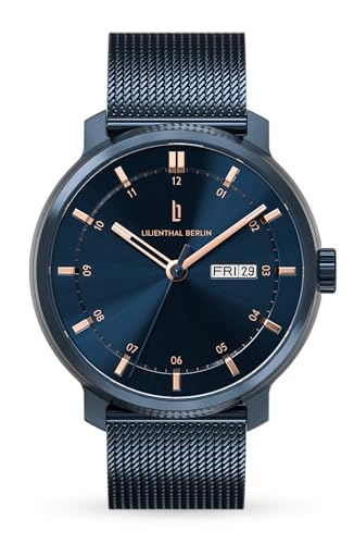 Lilienthal Berlin Neolux Day Date Automatik Uhr Blue Rose Gold – hochwertige Herrenuhr am blauen Mesh-Armband aus Chirurgenstahl mit Automatikwerk & saphirgehärtetem Mineralglas – 42mm Lilienthal Berlin Neolux Day Date Automatik Uhr Blue Rose Gold – hochwertige Herrenuhr am blauen Mesh-Armband aus Chirurgenstahl mit Automatikwerk & saphirgehärtetem Mineralglas – 42mm von Lilienthal