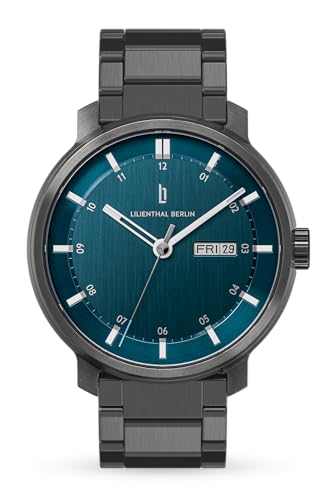 Lilienthal Berlin Neolux Day Date Automatik Uhr Dark Silver Blue – hochwertige Herrenuhr am anthraziten Mesh-Armband aus Chirurgenstahl mit Automatikwerk & saphirgehärtetem Mineralglas – 42mm Lilienthal Berlin Neolux Day Date Automatik Uhr Dark Silver Blue – hochwertige Herrenuhr am anthraziten Mesh-Armband aus Chirurgenstahl mit Automatikwerk & saphirgehärtetem Mineralglas – 42mm von Lilienthal