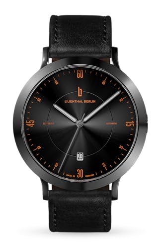 Lilienthal Berlin Zeitgeist Automatik Uhr Dark Silver Orange – hochwertige Herrenuhr am schwarzen Lederarmband aus silbernem Chirurgenstahl mit einem Automatikwerk & Saphirglas – 42,5 mm Lilienthal Berlin Zeitgeist Automatik Uhr Dark Silver Orange – hochwertige Herrenuhr am schwarzen Lederarmband aus silbernem Chirurgenstahl mit einem Automatikwerk & Saphirglas – 42,5 mm von Lilienthal