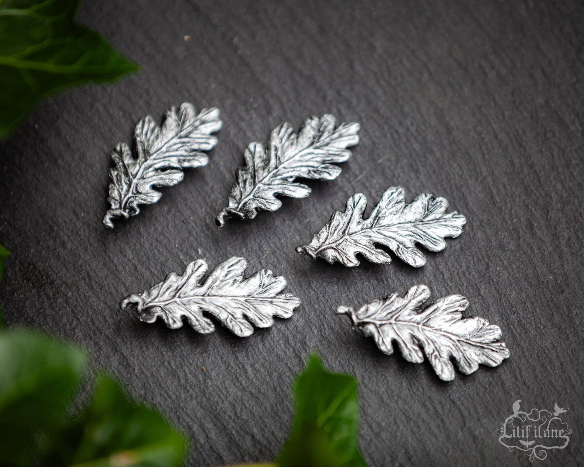 1x Kleiner Eichenblatt Haarclip Silber Farben von LilifIlaneARTWORK