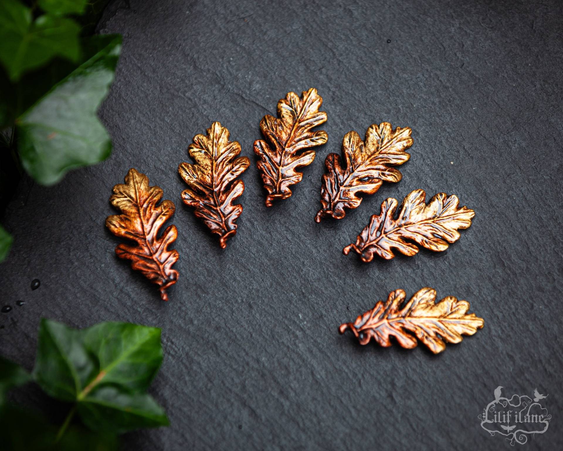 1x Kleiner Eichenblatt Haarclip in Kupfer Und Gold Farben von LilifIlaneARTWORK