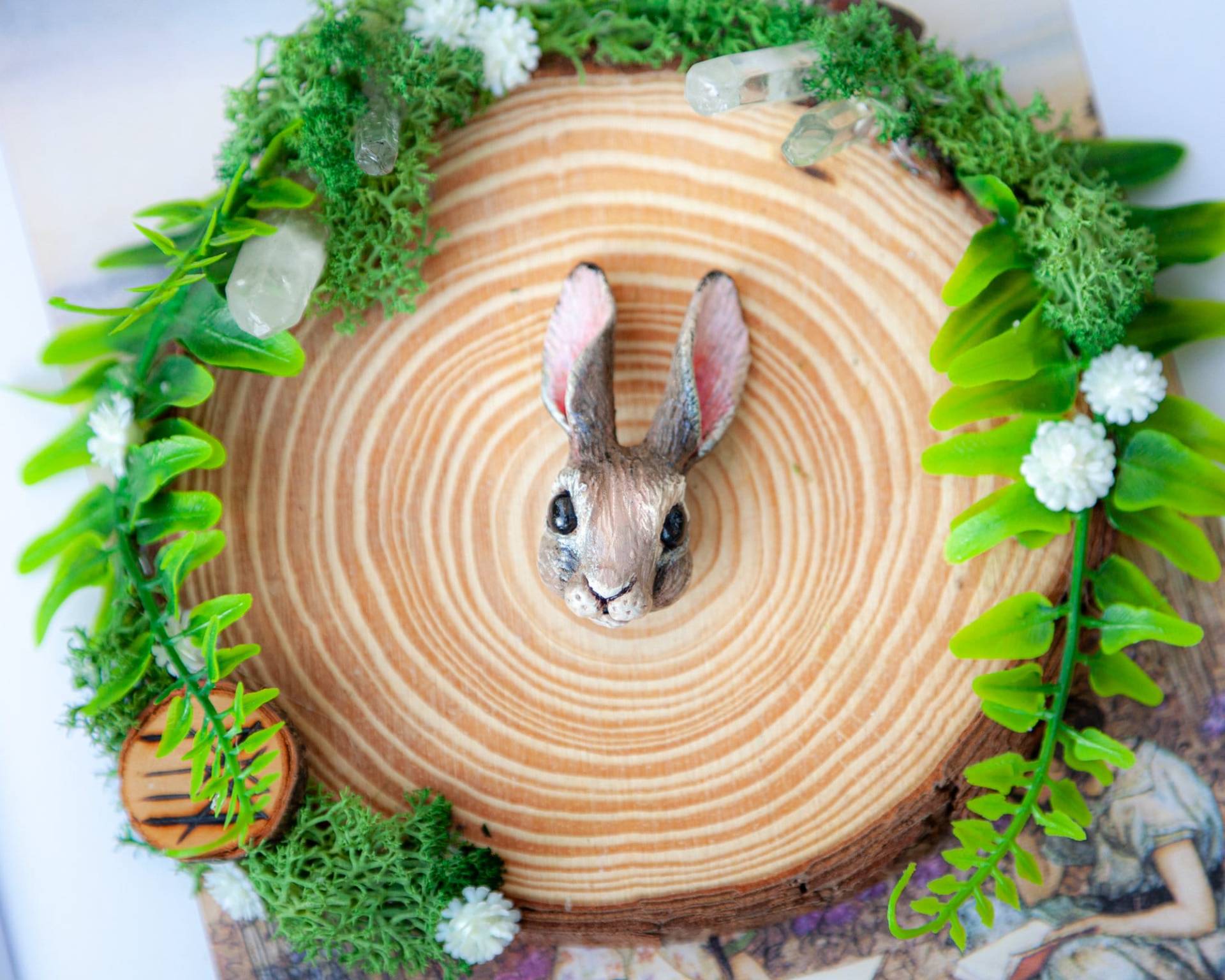Kaninchenkopf Brosche - Braun Rabbit, Bunny von LilifIlaneARTWORK