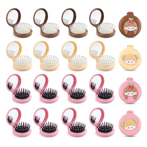 Lilingsty Faltbare Spiegel-Haarbürste, 2-in-1, niedlicher kompakter Taschenspiegelkamm in Großpackung, Reise-Mini-Haarbürste, Make-up-Spiegel für Damen und Mädchen, 8 Stück Lilingsty Faltbare Spiegel-Haarbürste, 2-in-1, niedlicher kompakter Taschenspiegelkamm in Großpackung, Reise-Mini-Haarbürste, Make-up-Spiegel für Damen und Mädchen, 8 Stück von Lilingsty