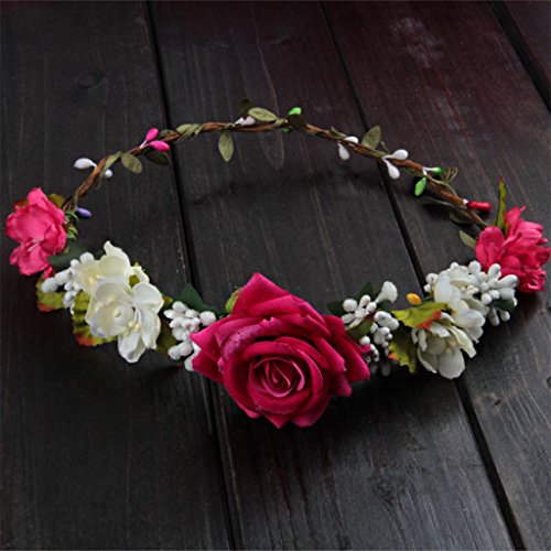 Blumen-Rosen-Haarband, Hochzeit, Blume, Haargirlande, Krone, Stirnband, handgefertigt, Tiara, Dekoration für Frauen von Lilinzhi