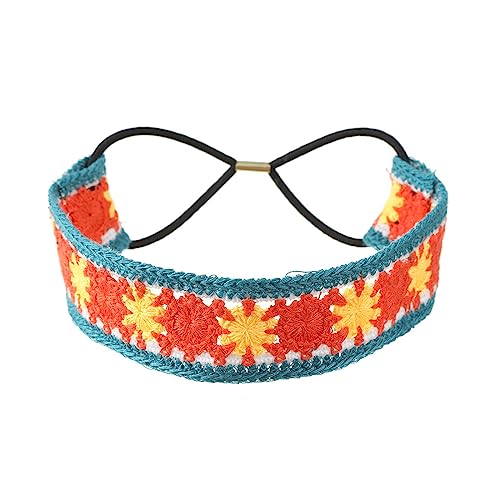 Buntes Häkel-Stirnband für Mädchen, Sommer, Sonnenfest, Camping-Headwrap mit dehnbarem Haarseil, Teenager, schönes Kopftuch von Lilinzhi