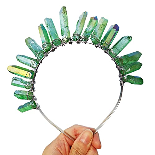 Buntes Kristall-Quarz-Stirnband, mehrfarbiger Schmuck für Sonnenkrone, Hochzeit, Brautparty, Haarreif, Kopfschmuck von Lilinzhi