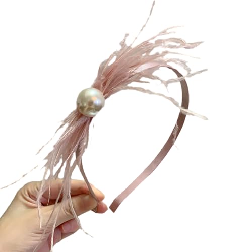 Fascinator für Damen, 1920er-Jahre, Opernperle für Mädchen und Frauen, Vintage-Stil, Perlenfeder-Fascinator von Lilinzhi