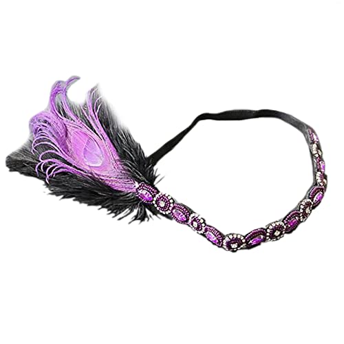 Flapper-Stirnband, Maskerade, Kopfschmuck, Strass, Federn, Stirnband, Damen, Karneval, Fasching von Lilinzhi