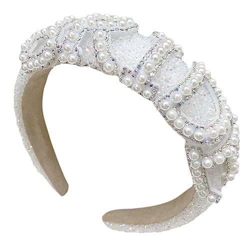 Kunstperlen, Braut-Stirnband, Krone für Hochzeit, Kunstperlen, Strass, Kopfschmuck für Damen und Mädchen von Lilinzhi