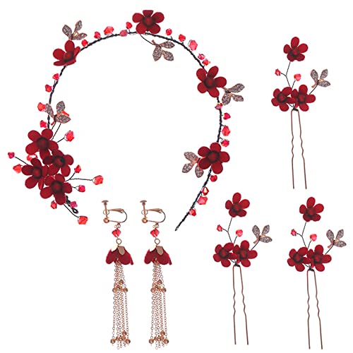 Niedliche Blumen-Haarnadel, Retro-Ohrringe, Haarnadeln, Hochzeits-Haarschmuck, Haarschmuck für Frauen von Lilinzhi