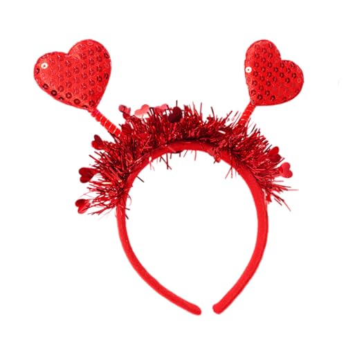 Niedliches Valentinstag-Stirnband mit Herz, Mädchen, Valentinstag-Stirnband mit Lametta, für Damen, Teenager, Glitzer-Haar-Accessoire von Lilinzhi