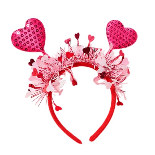 Niedliches Valentinstag-Stirnband mit Herz, Mädchen, Valentinstag-Stirnband mit Lametta, für Damen, Teenager, Glitzer-Haar-Accessoire von Lilinzhi