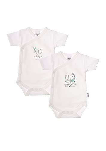 Liliput Babys Kurzarm-Wickelbody 2er-Pack Happy Day weiß 62/68 von Liliput